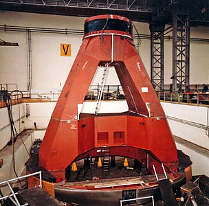 The ESO 3.6-metre telescope construction