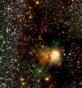 Infrared Wide Angle View of RCW 108 (Detail)