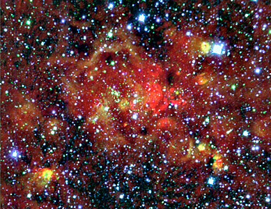 Radio and Near-Infrared Composite of W49A