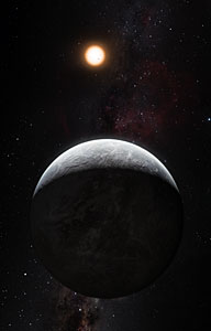 Artists’s impression of one of more than 50 new exoplanets found by HARPS: the rocky super-Earth HD 85512 b