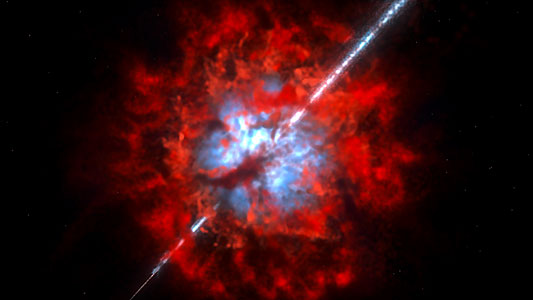 Gamma-ray burst buried in dust (artist’s impression)