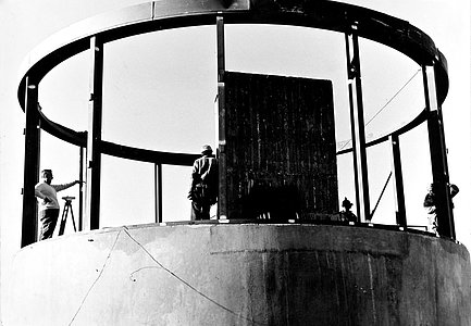 Construction of the Grand Prisme Objectif telescope building at La Silla