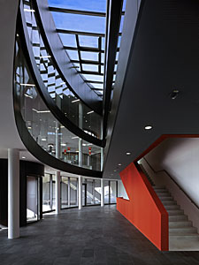 A red staircase
