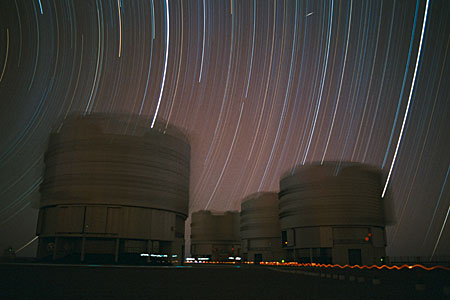 Star Trails Above the VLT