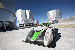 The Racing Green Endurance SRZero electric supercar visiting ESO’s VLT
