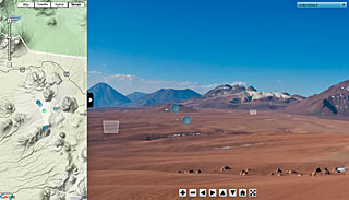 Screenshot of ESO Virtual Tours 360° at the Chajnantor plateau