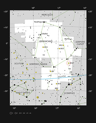 The globular star cluster Messier 107 in the constellation of Ophiuchus
