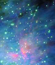 The Orion Nebula and Trapezium cluster (detail)