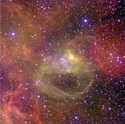 Nebulae near the hot Wolf-Rayet star BAT99-2 in the LMC