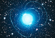 Impresión artística del magnetar en el extraordinario cúmulo estelar Westerlund 1