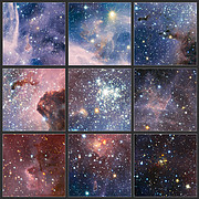 Extracto de la imagen de la Nebulosa de Carina obtenida por el VLT en luz infrarroja	