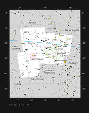 Kuglehoben Messier 55 i stjernebilledet Sagittarius