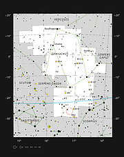 Barnard 59, en mörk nebulosa i stjärnbilden Ormbäraren  