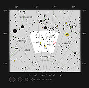 La giovane stella HD 100546 nella costellazione australe della Mosca