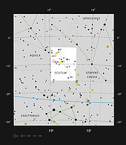 Planetární mlhovina IC 1295 v souhvězdí Štítu