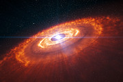 Představa mladé hvězdy obklopené protoplanetárním diskem