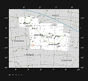 La estrella HIP 11915 en la constelación de Cetus