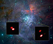 GRAVITY opdager at en af stjernerne i Trapezet i Orion er dobbelt