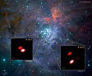 GRAVITY descobre nova estrela dupla no Enxame do Trapézio em Orion (anotada)