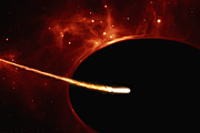 En stjärna kommer alltför nära ett supermassivt svart hål (illustration)
