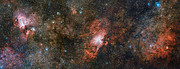 El VST capta tres espectaculares nebulosas en una sola imagen