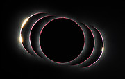 Imagem composta do eclipse total anular do Sol de 3 de novembro de 2013