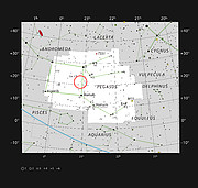 Hvězda HR 8799 v souhvězdí Pegas