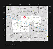 Ubicación de la galaxia enana Kinman en la constelación de Acuario