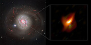 Galaxen Messier 77 och en närbild av dess aktiva centrum