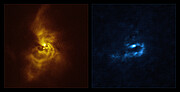 Immagini di SPHERE e ALMA del materiale in orbita intorno a V960 Mon