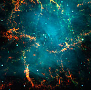 Centre of the Crab Nebula in Taurus