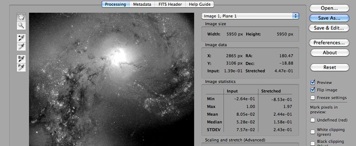 Screenshot of the ESA/ESO/NASA FITS Liberator version 3