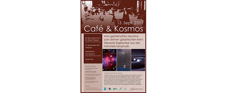 Poster: Café & Kosmos - From ghostly neutrinos to active galactic nuclei: latest results in the field of astroparticles