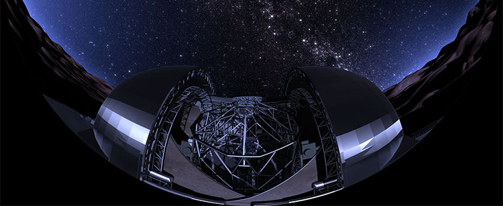 Artist's impression of the E-ELT and the starry night sky