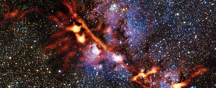 Obszar gwiazdotwórczy Mgławica Kocia Łapa widziany przez ArTeMiS