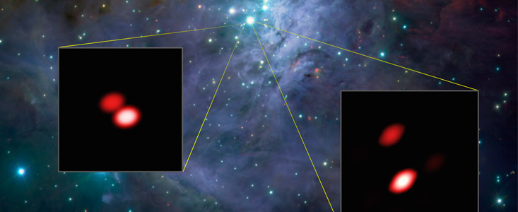 GRAVITY ontdekt dat één van de vier Trapeziumsterren in Orion dubbel is