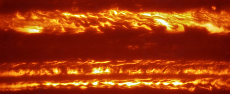 Jupiter, vastgelegd met het VISIR-instrument van de VLT
