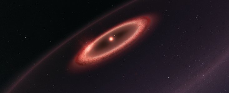 Vizualizace prachových pásů kolem Proximy Centauri