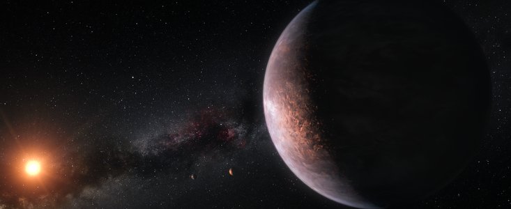 Artist’s impression van het planetenstelsel van TRAPPIST-1