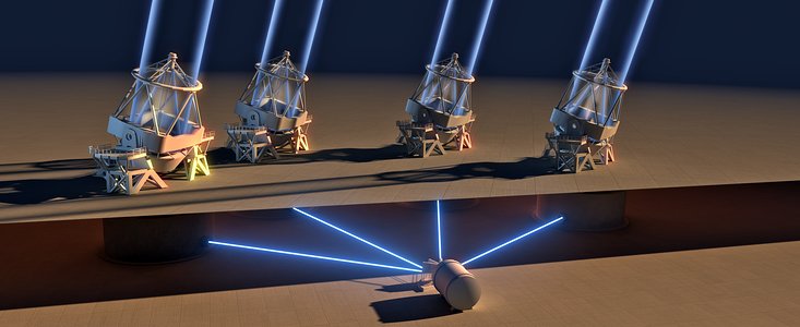 ESPRESSO instrumentet får 'first light' med alle fire Unit teleskoper