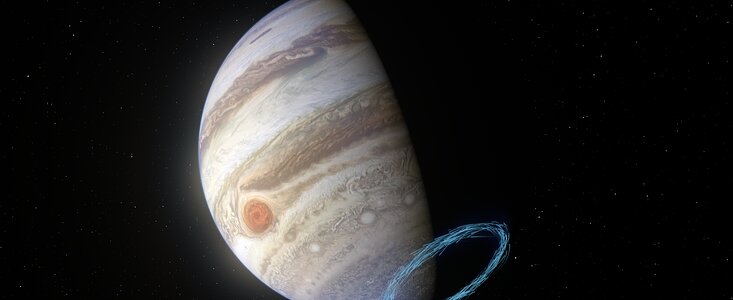 Reproducción de los vientos estratosféricos cerca del polo sur de Júpiter