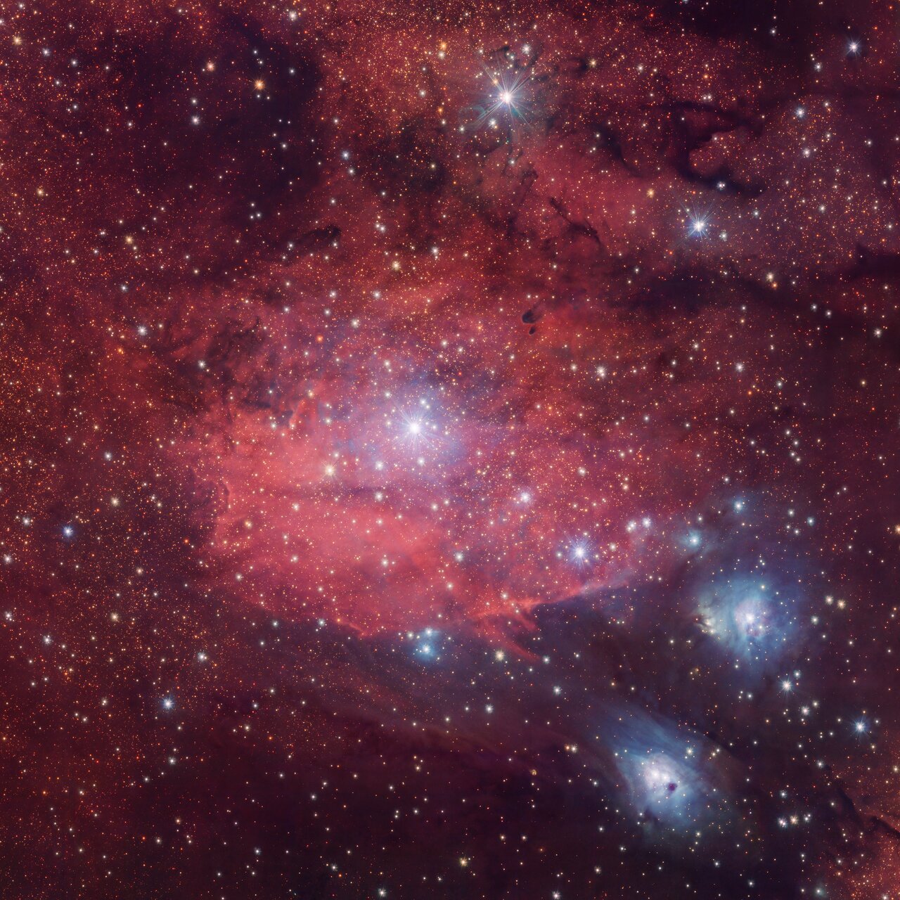 Rosy Cosmic Cloud Glows with Stars in New Telescope View (Video, Photo)