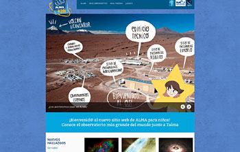 Observatório ALMA lança website para crianças