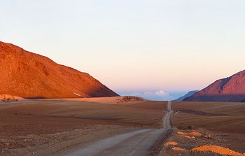 Mounted image 005: Chajnantor Plateau from the West at Sunset in 2005