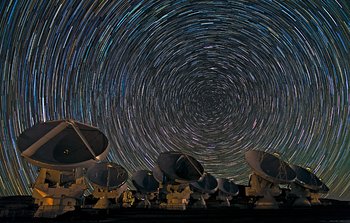 Mounted image 174: Whirling Southern Star Trails over ALMA