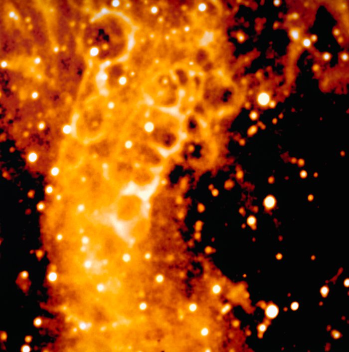 Detail of the honeycomb structure around SN 1987A