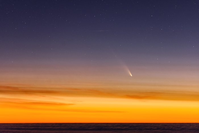 Comet streaking across the sky