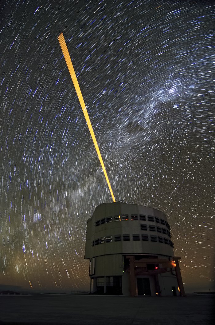 The VLT's Laser Guide Star and star trails