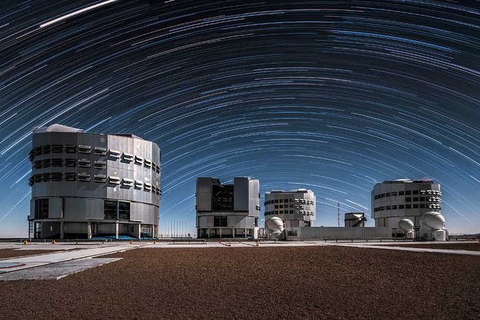 Star trails over Paranal