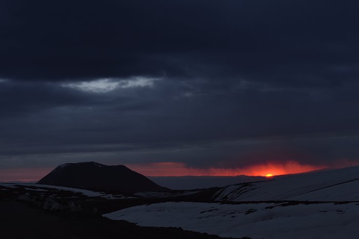 Snowy Atacama at sunrise